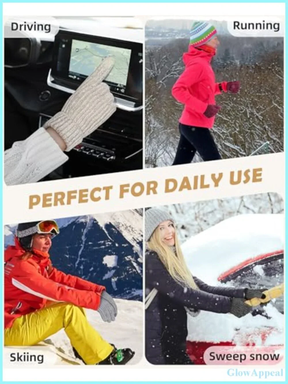 Women's Winter Gloves Touchscreen Finger Warm Fleece Lined Cold Weather Gloves